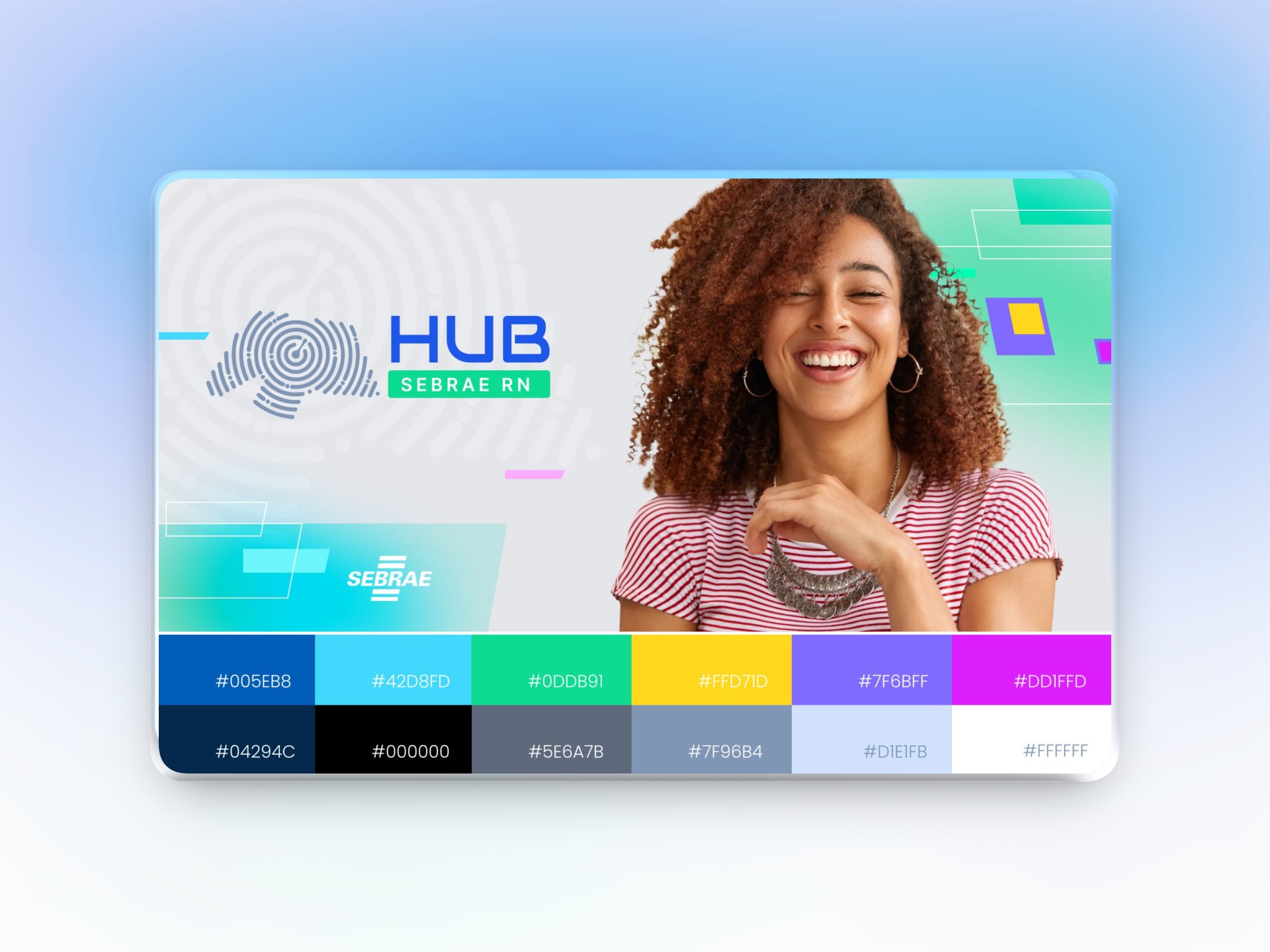 Hub Sebrae RN identity: logo, key visual and color palette